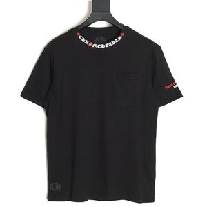 Chrome Hearts Rolling Stone Tongue Scroll Black Short Sleeve